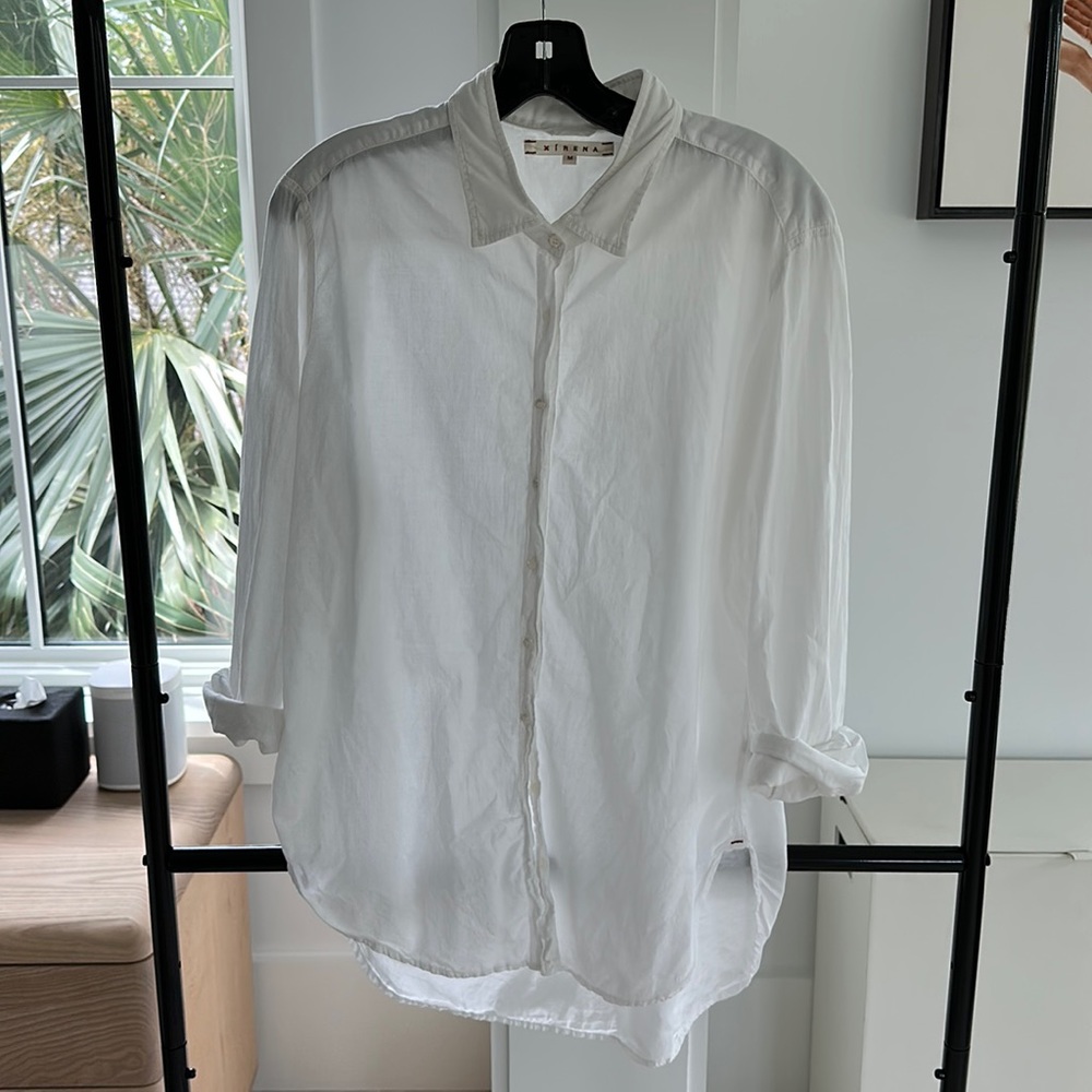 XiRENA White Button-Down Shirt